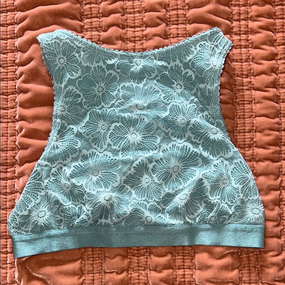 Colsie Target Floral Lace Halter Bralette - Blue